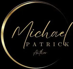 A black and gold logo for michael patrick artistry.